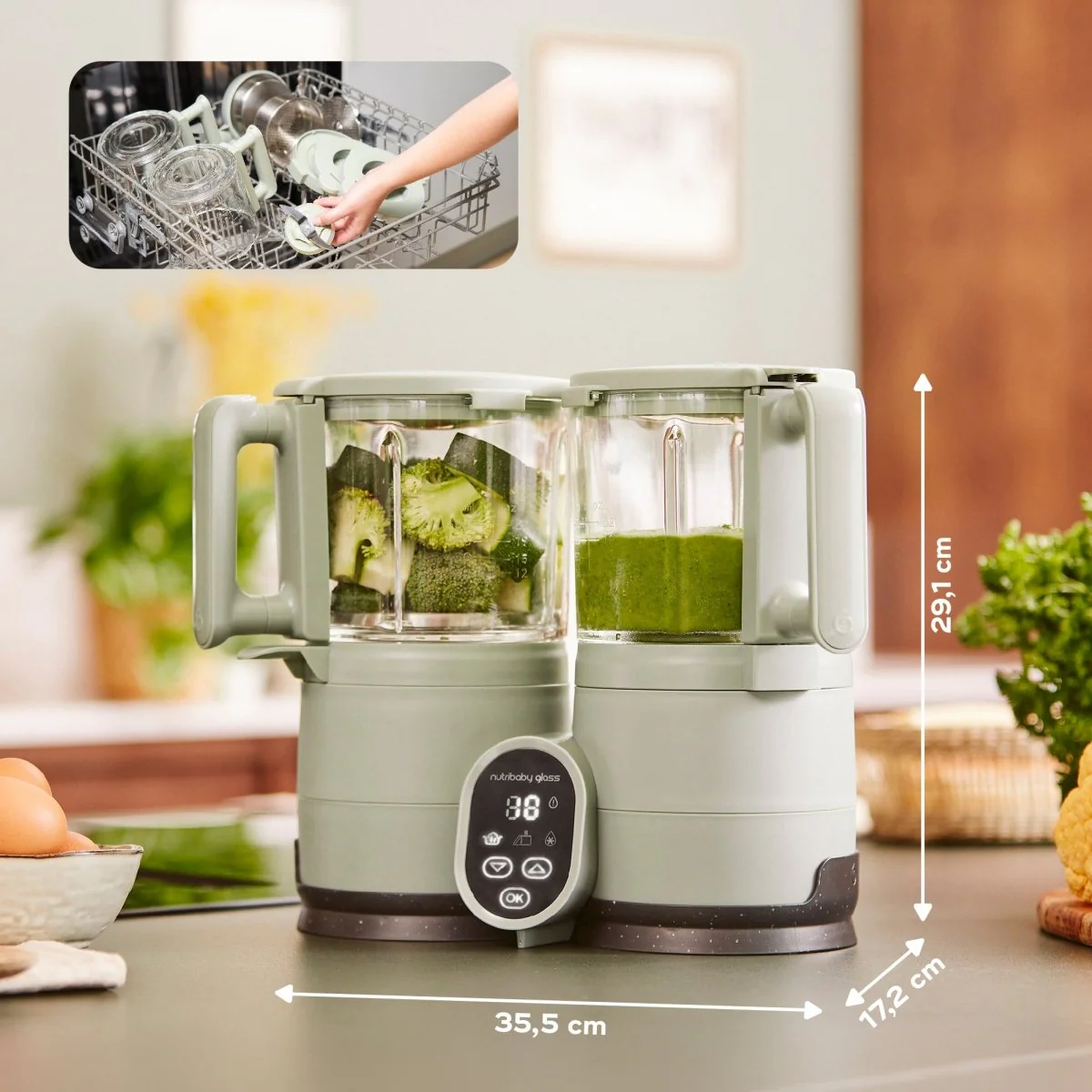 Babymoov Keukenmachine Nutribaby Glass Celadon Green - Image 10