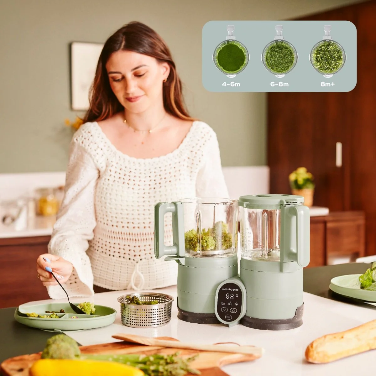Babymoov Keukenmachine Nutribaby Glass Celadon Green - Image 6