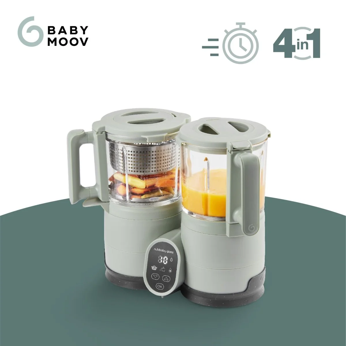 Babymoov Keukenmachine Nutribaby Glass Celadon Green - Image 7