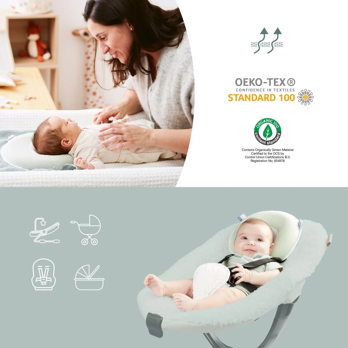 Babymoov Slaaptrainer Cosyhead Fresh Green Sage - Image 4