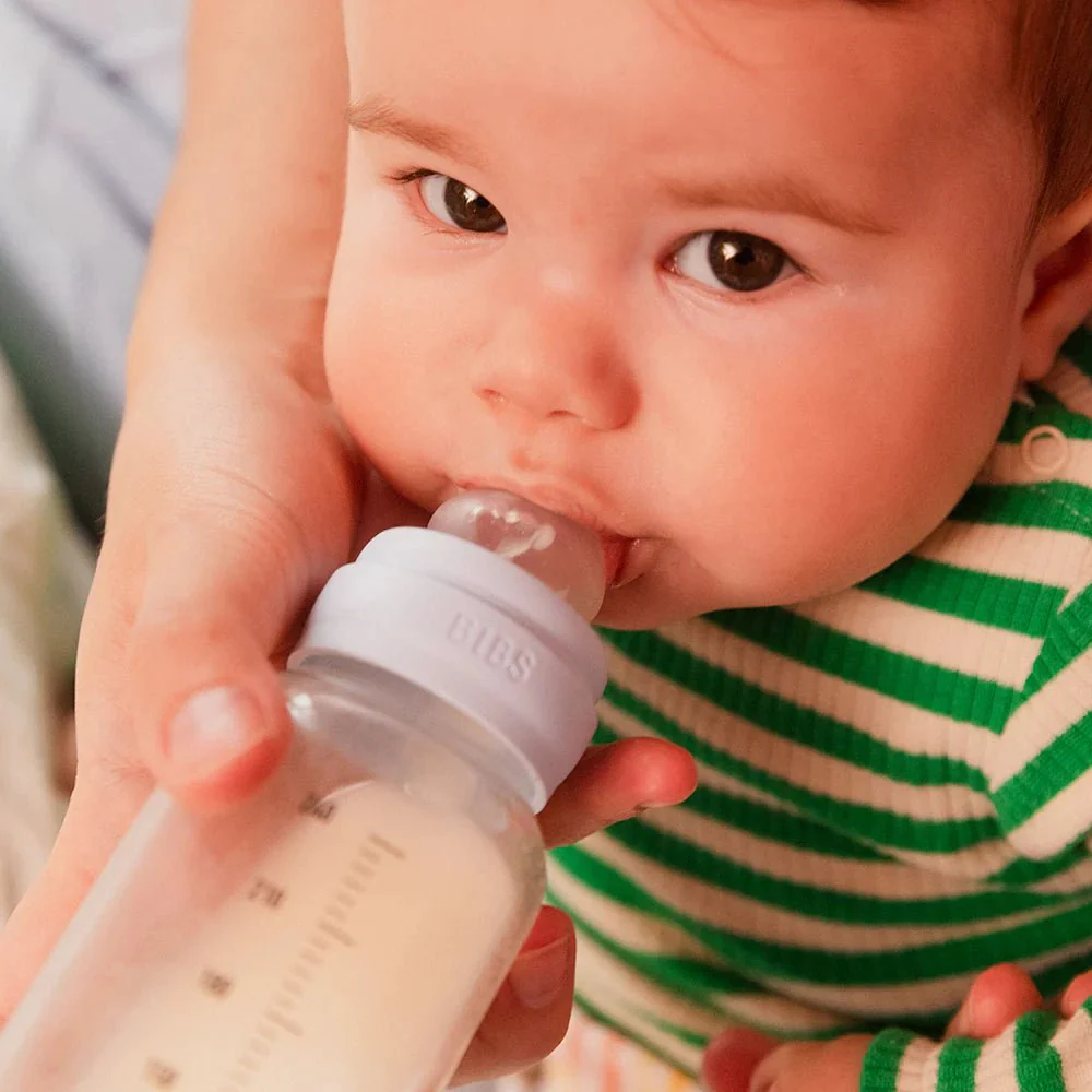 BIBS Babyfles Glass Silicone Ivory 240Ml - Image 2