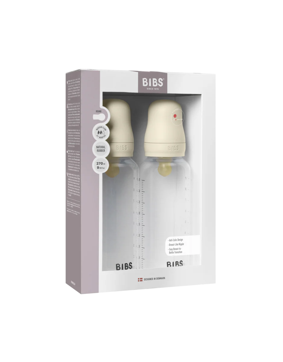 BIBS Flesspeen Rond Latex 2 Pack 270 Ml Medium Flow Ivory - Image 2