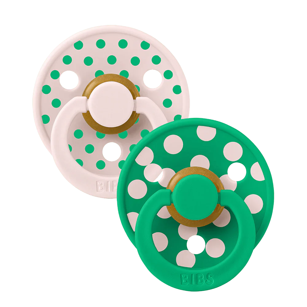 BIBS Spenen Maat 1 Pacifier Studio Colour Polka Latex Petal/Cactus 2st