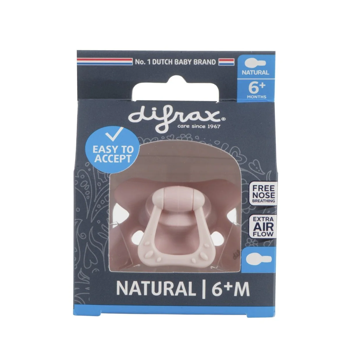 Difrax Speen 6+ Uni Natural Blossom Roze - Image 2