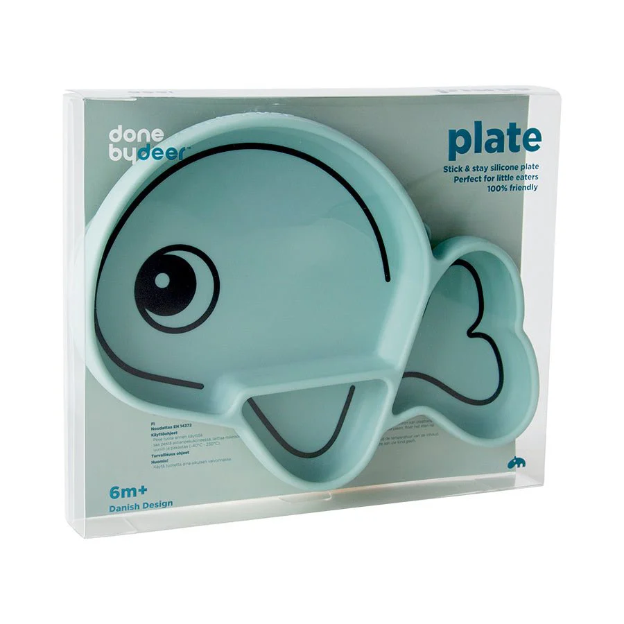 Done by Deer Baby Bordje Siliconen Stick&Stay Wally Blue - Image 3