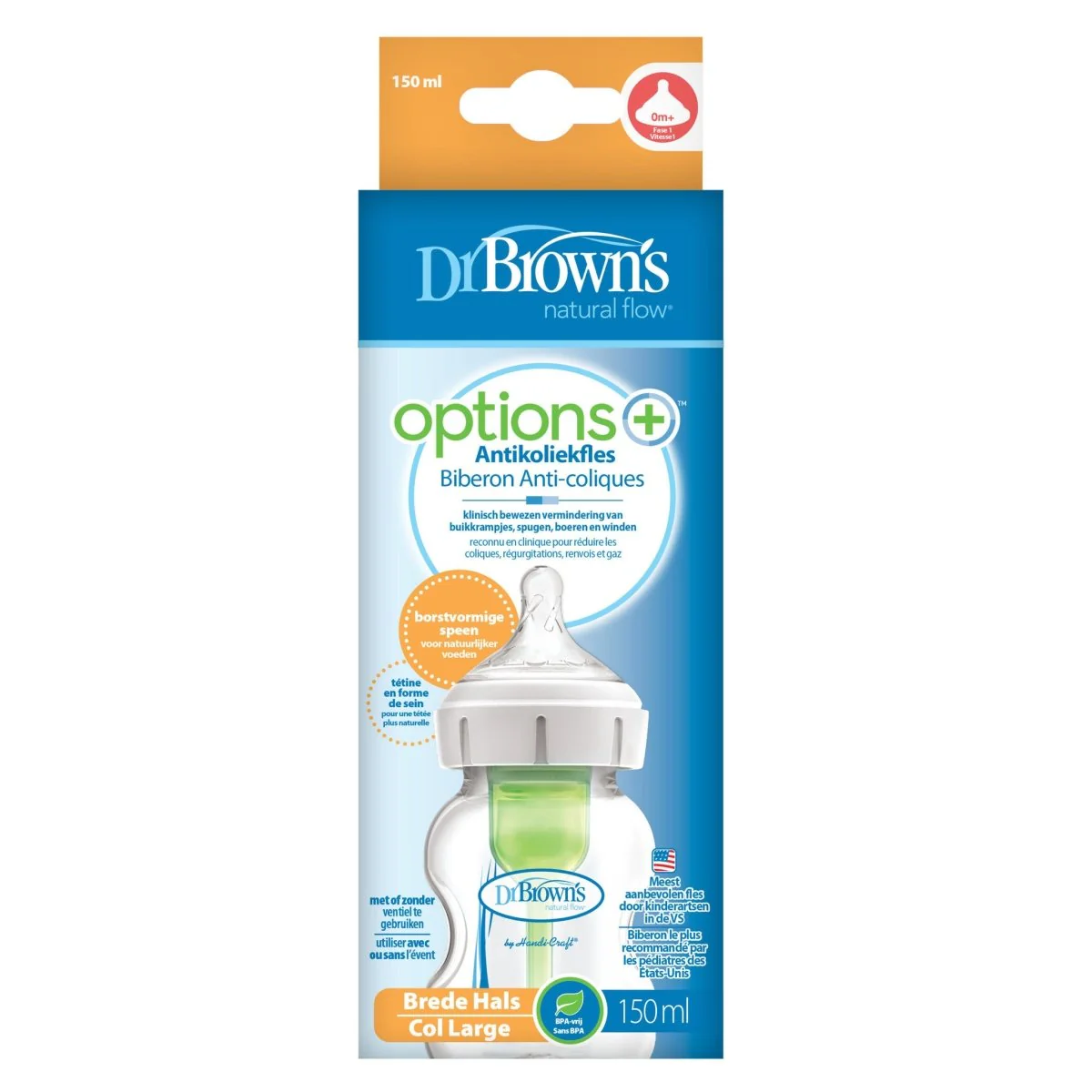 Dr. Brown's Options + Brede Halsfles 150ml - Image 2