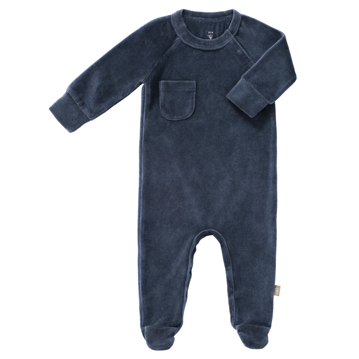 Fresk Baby Pyjama Velours Met Voet Indigo