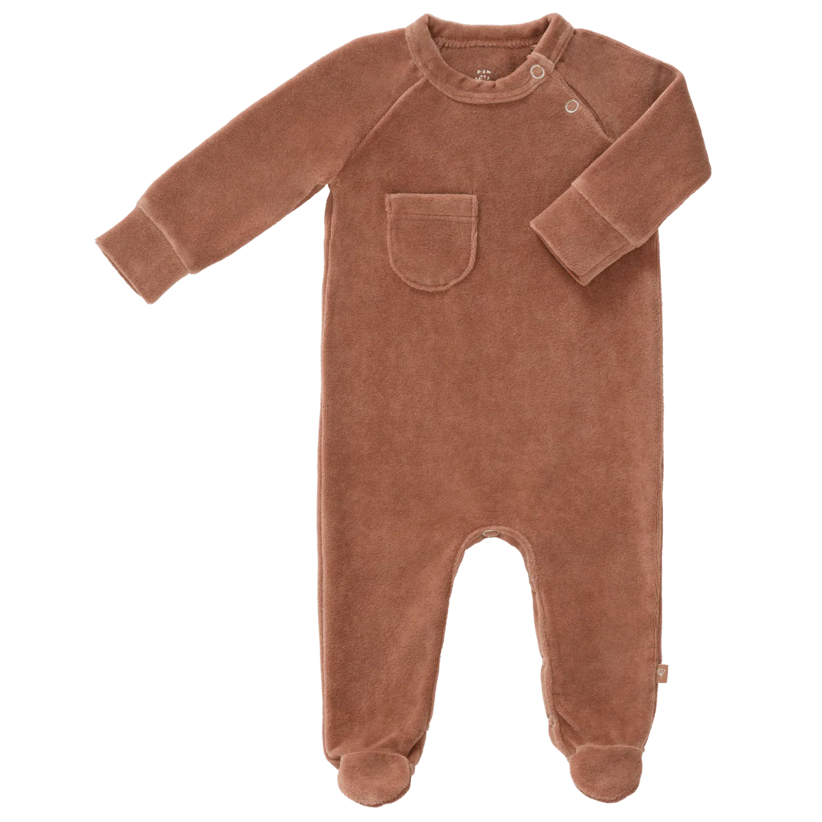 Fresk Baby Pyjama Velours Met Voet Twany Brown