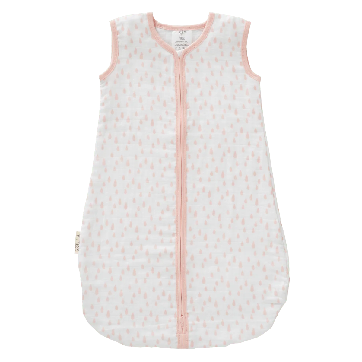 Fresk Slaapzak Baby Muslin Drops Chintz Rose 2-laags