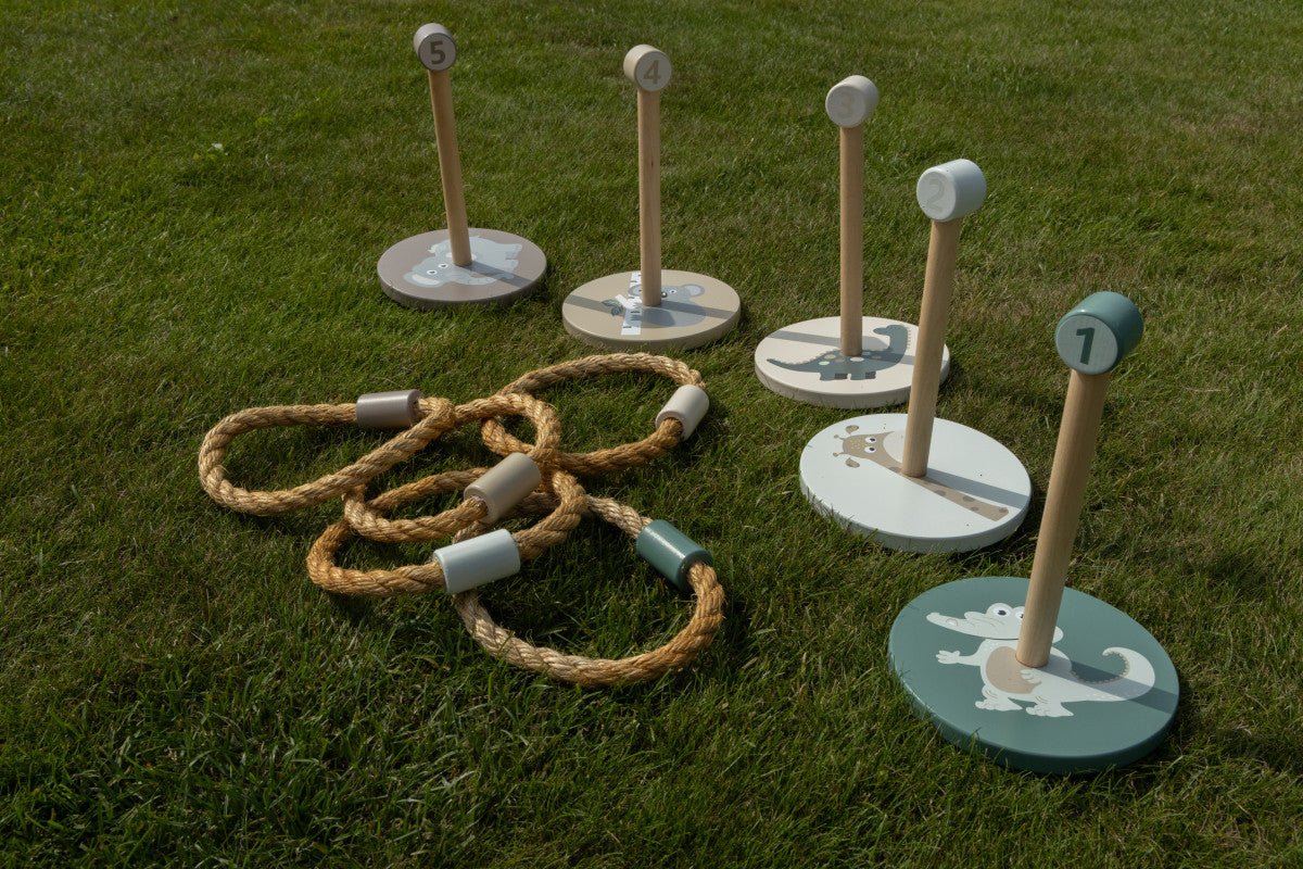 JeP Kids Houten Speelgoed Ring Gooien Taupe/Green - Image 4