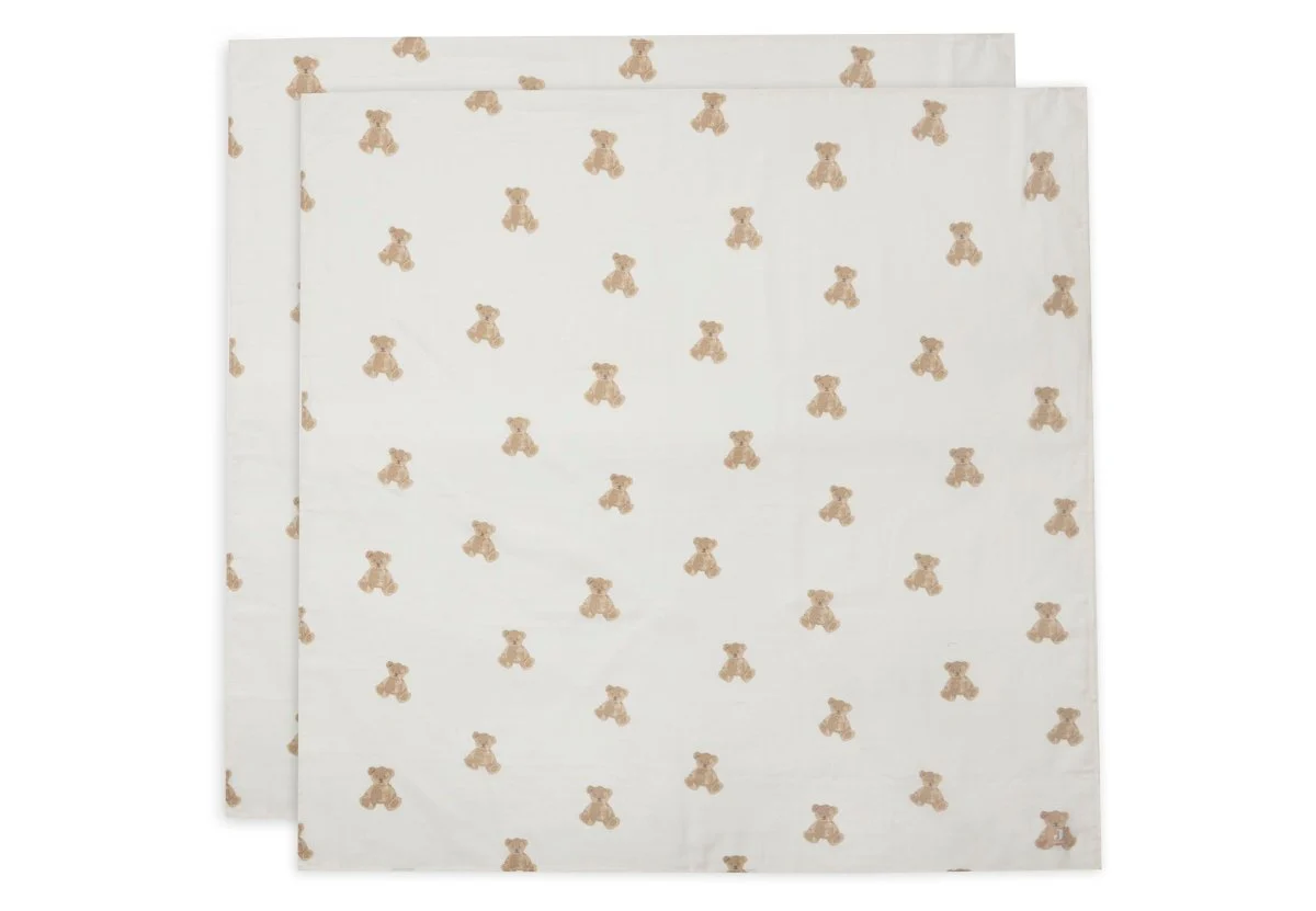 Jollein Hydrofiele Doek Teddy Bear 115X115Cm 2 Stuks
