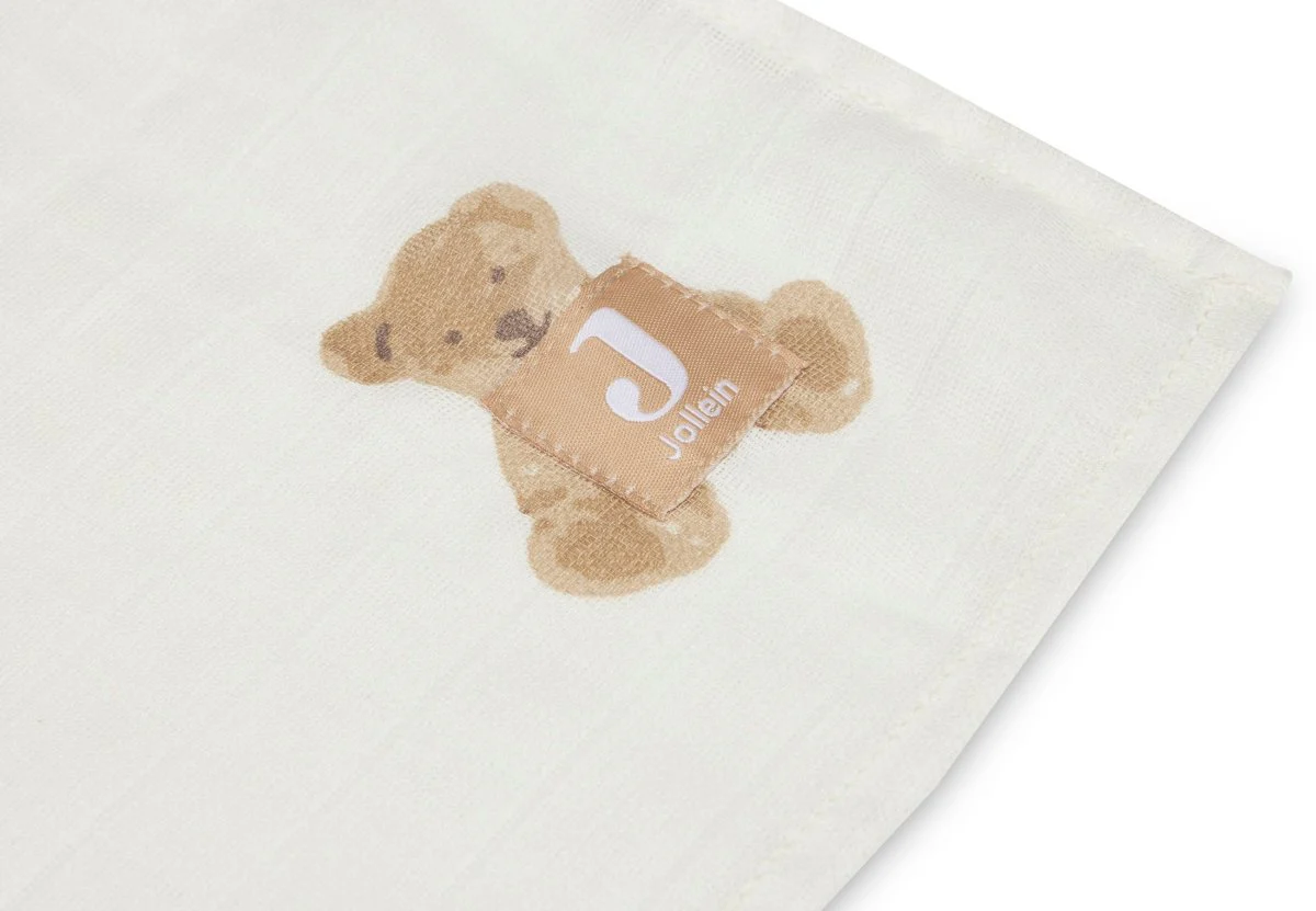 Jollein Hydrofiele Doek Teddy Bear 115X115Cm 2 Stuks - Image 2