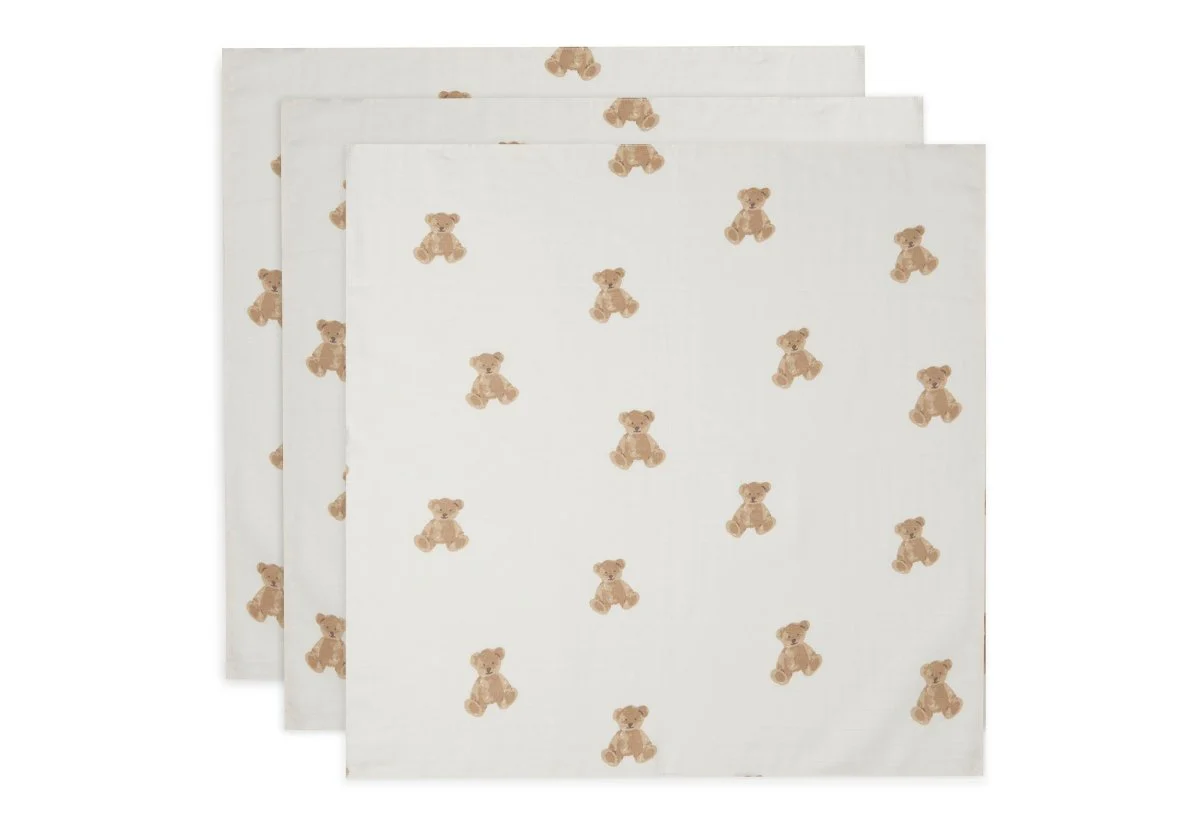 Jollein Hydrofiele Doek Teddy Bear 70X70Cm 3 Stuks