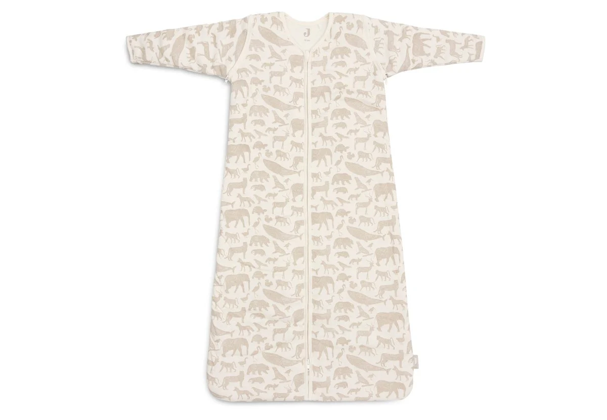 Jollein Slaapzak Baby Afritsbare Mouw Animals - Nougat