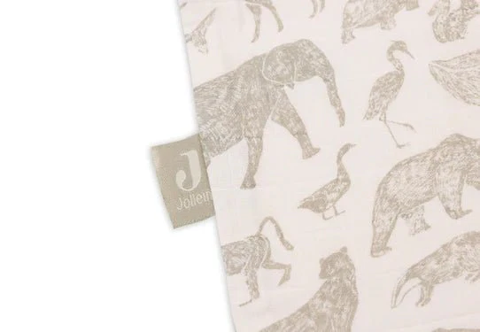 Jollein Slaapzak Baby Hydrofiel Animals Olive Green - Image 3