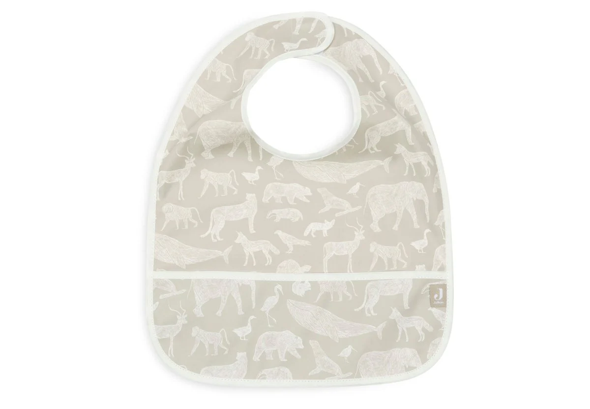 Jollein Slabbetje Waterproof Animals Olive Green 2 Stuks - Image 2