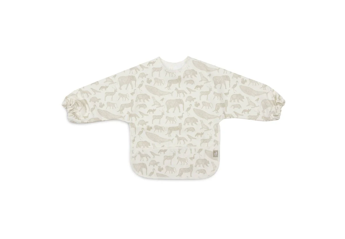 Jollein Slabbetje Waterproof Met Lange Mouwen Animals Olive Green