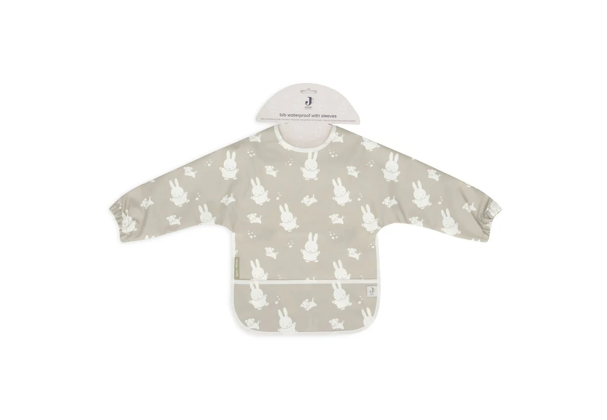 Jollein Slabbetje Waterproof Met Mouw Miffy & Snuffy Olive Green - Image 3