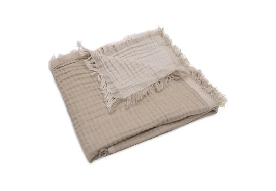 Jollein Wiegdeken Fringe Olive Green/ Ivory 75X100cm - Image 5