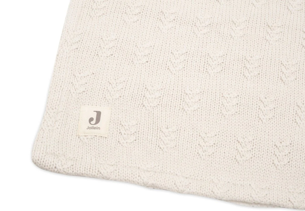 Jollein Wiegdeken Grain Knit Oatmeal/Velvet 75X100Cm - Image 4