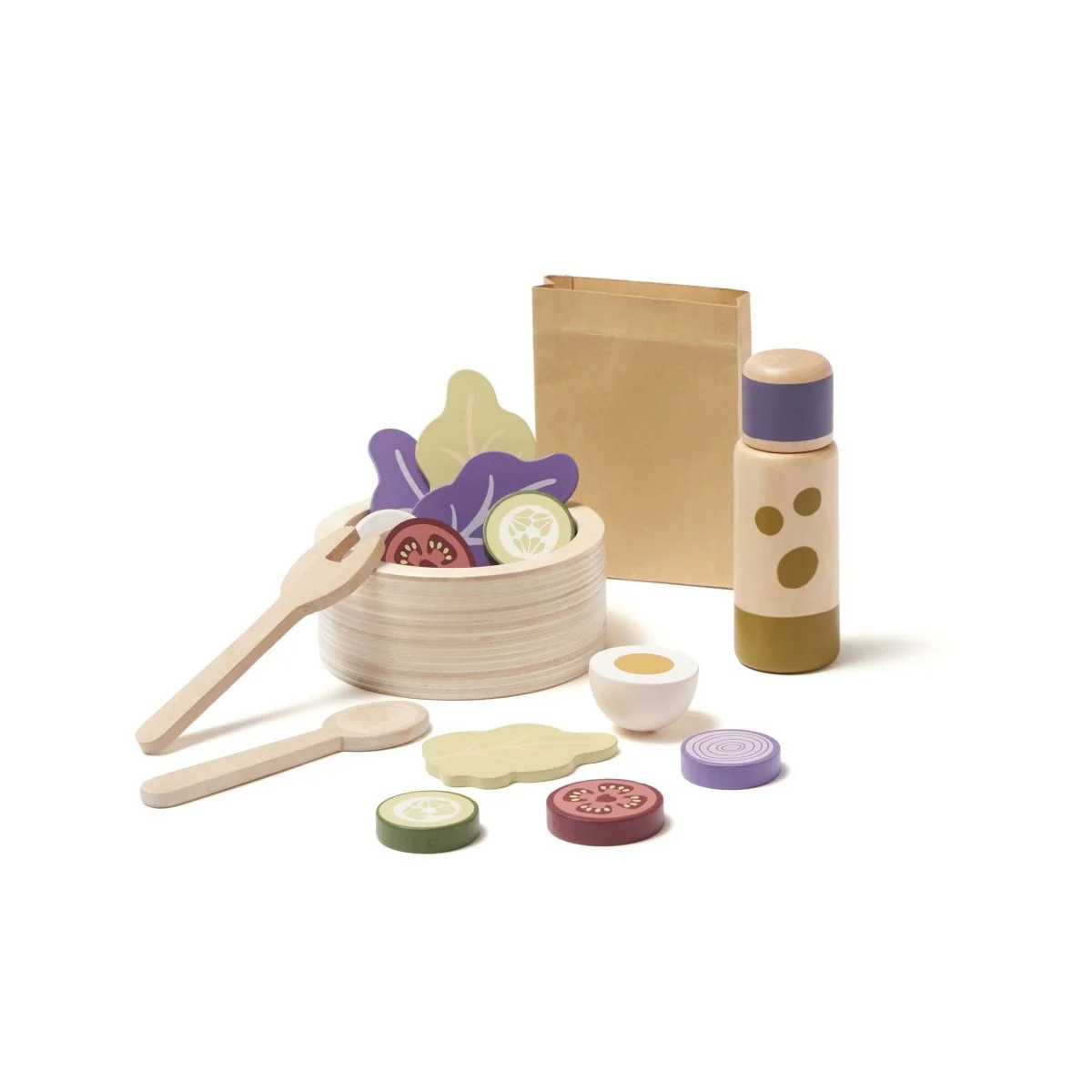 Kid's Concept Houten Speelgoed Salade Set - Image 3