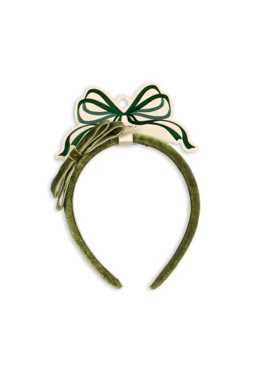 Konges Slojd Baby Haarbandje Strik Velvet Green - Image 4