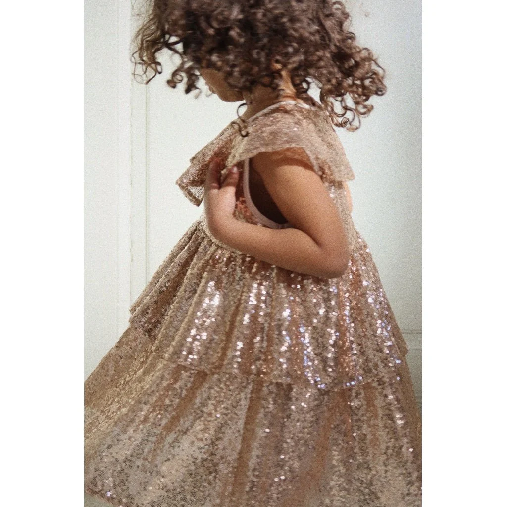 Konges Sløjd Baby Jurkje Starla Sequin Gold Blush - Image 10