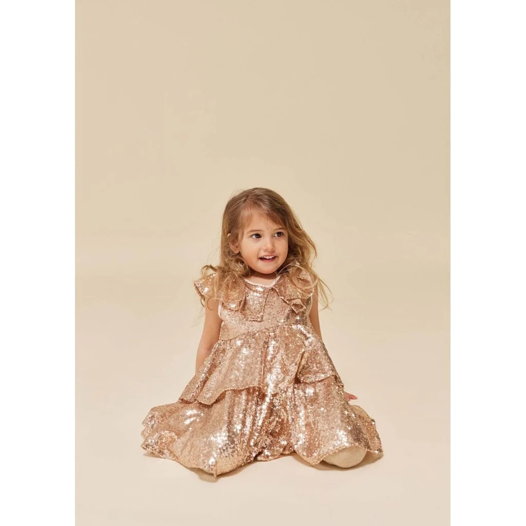 Konges Sløjd Baby Jurkje Starla Sequin Gold Blush - Image 7