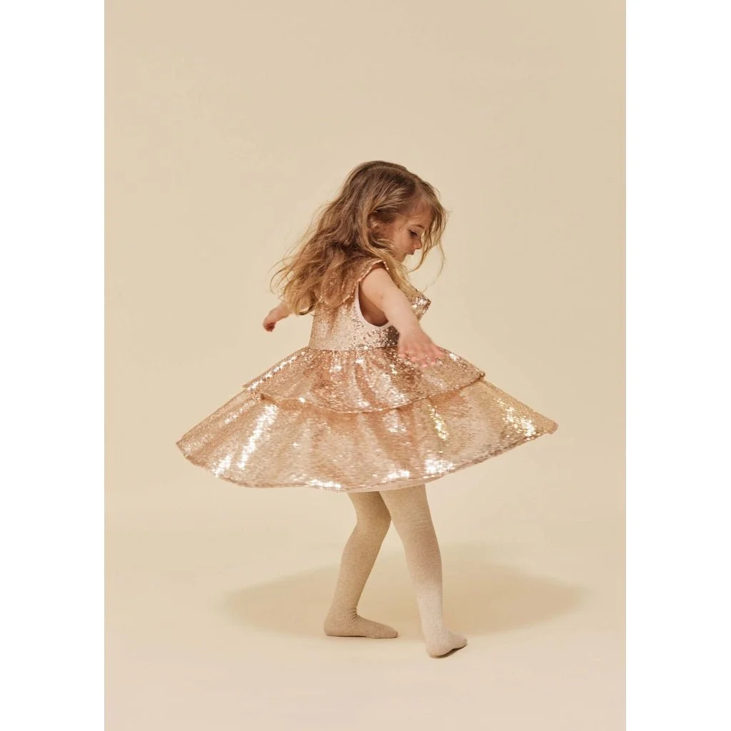 Konges Sløjd Baby Jurkje Starla Sequin Gold Blush - Image 8