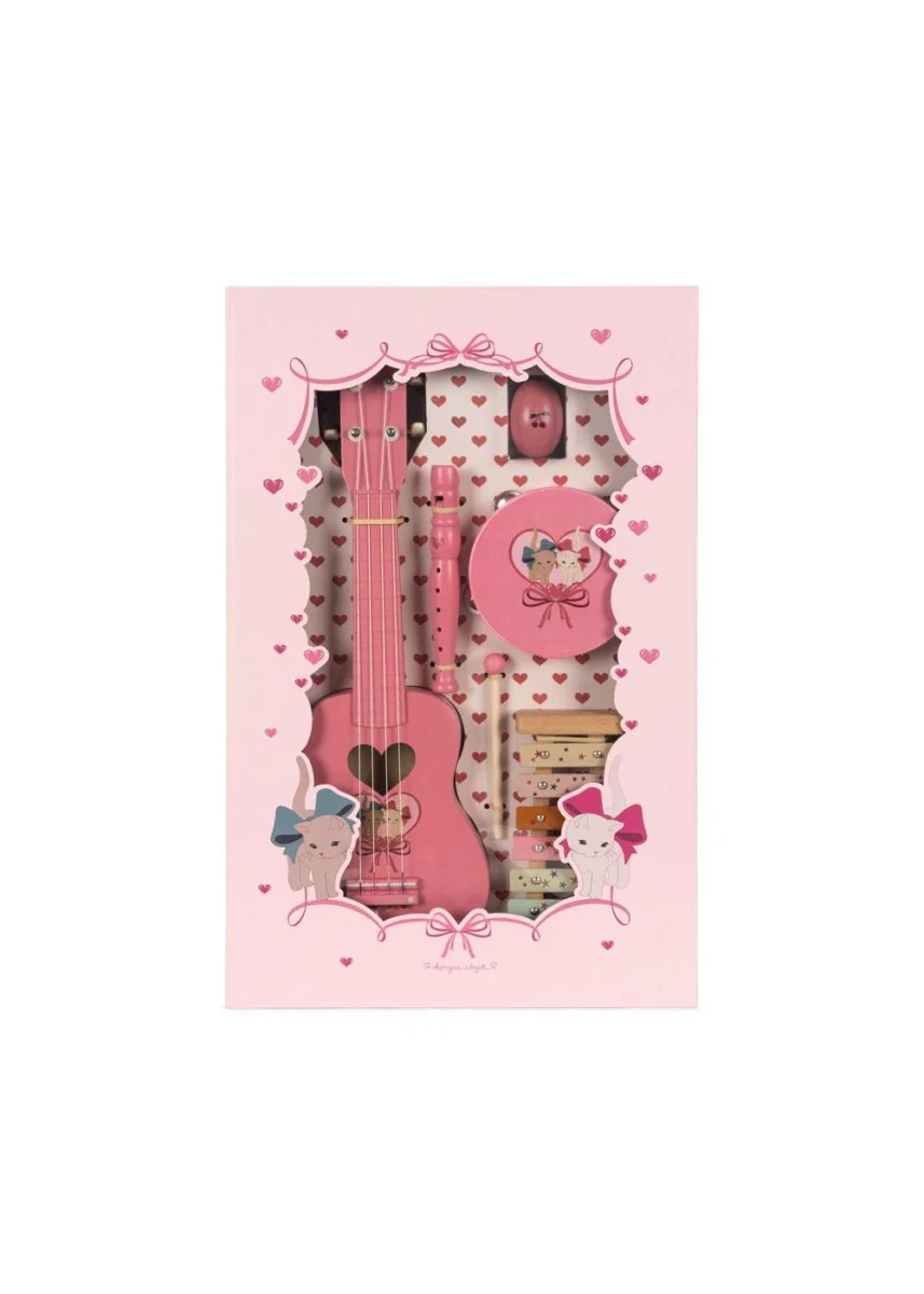 Konges Slojd Muziekinstrumenten Set All I Wish For Music Bow Kitty Pink