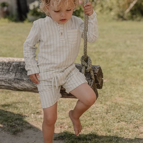 Little Dutch Baby Broekje Kort Forest Green Stripe - Image 3