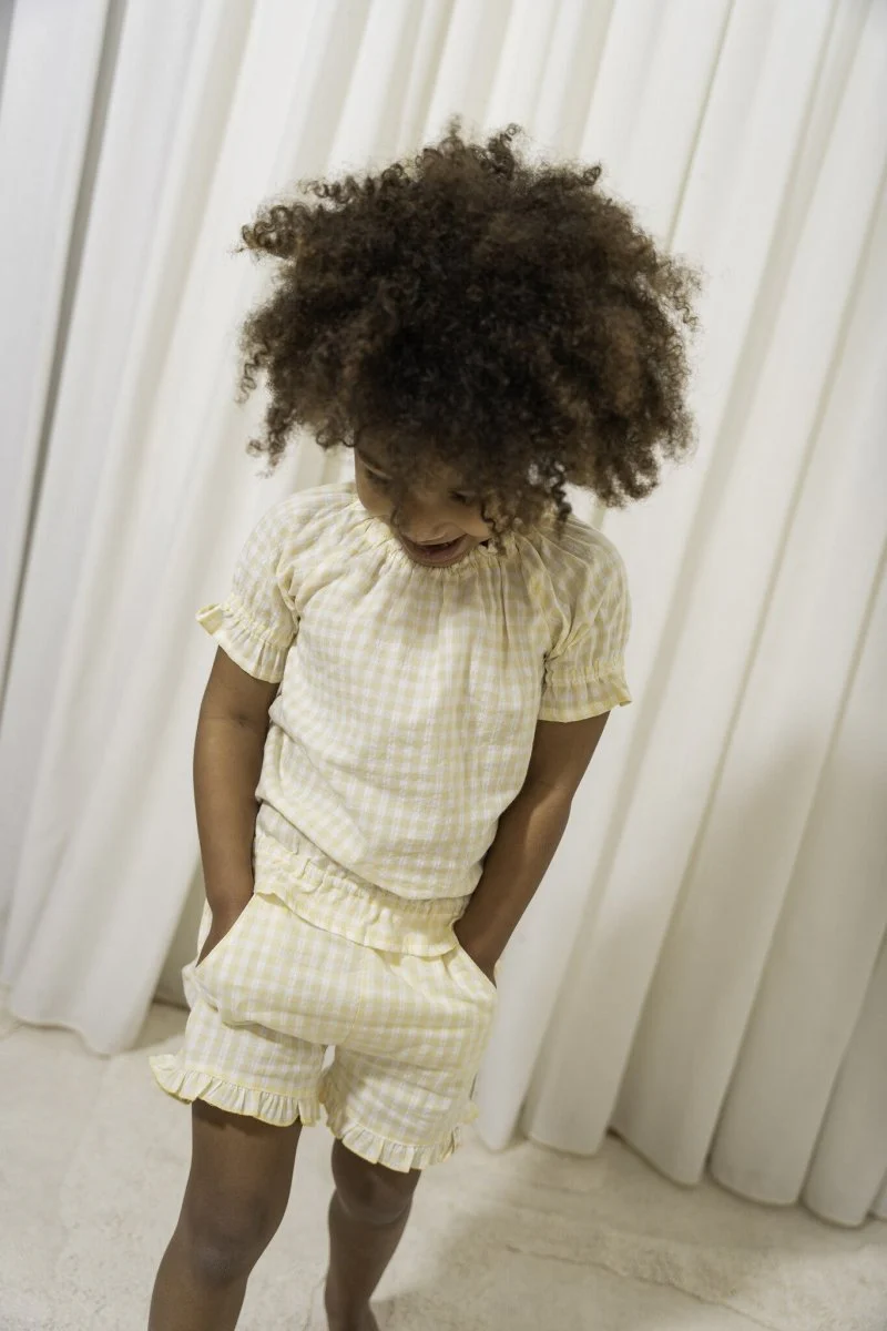 Little Dutch Baby Shirt Korte Mouwen Sunshine Checks - Image 3
