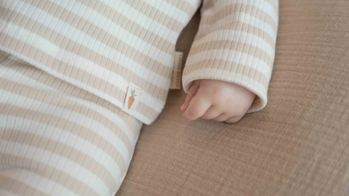 Little Dutch Baby Shirt Lange Mouwen Stripe Sand/White - Image 3