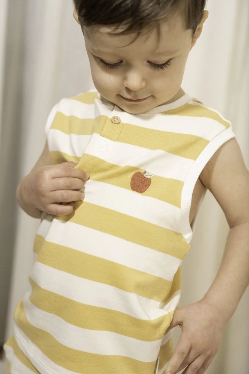 Little Dutch Baby Shirt Sunny Yellow Stripes - Image 3