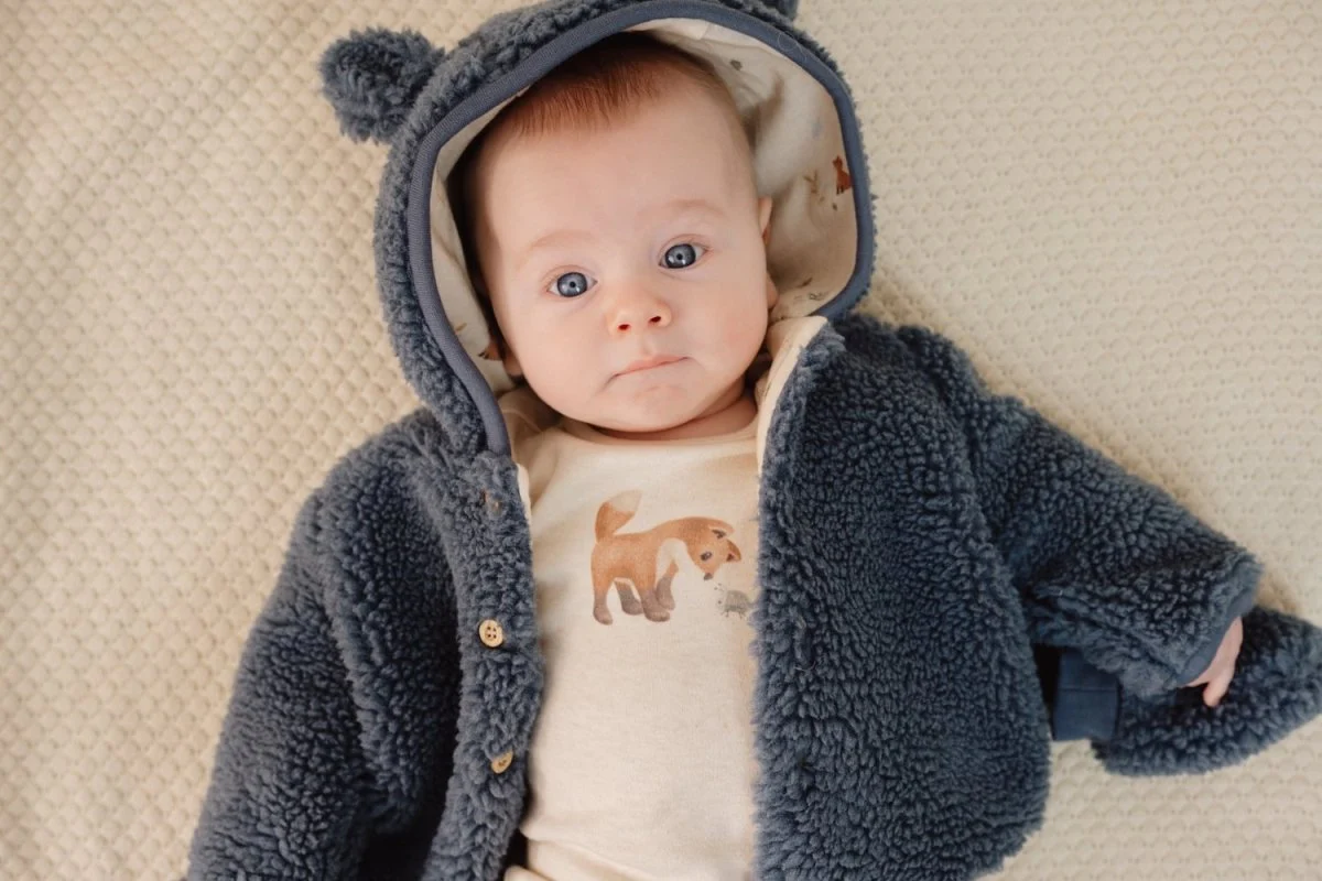 Little Dutch Babyjasje Teddy Stone Blue - Image 3