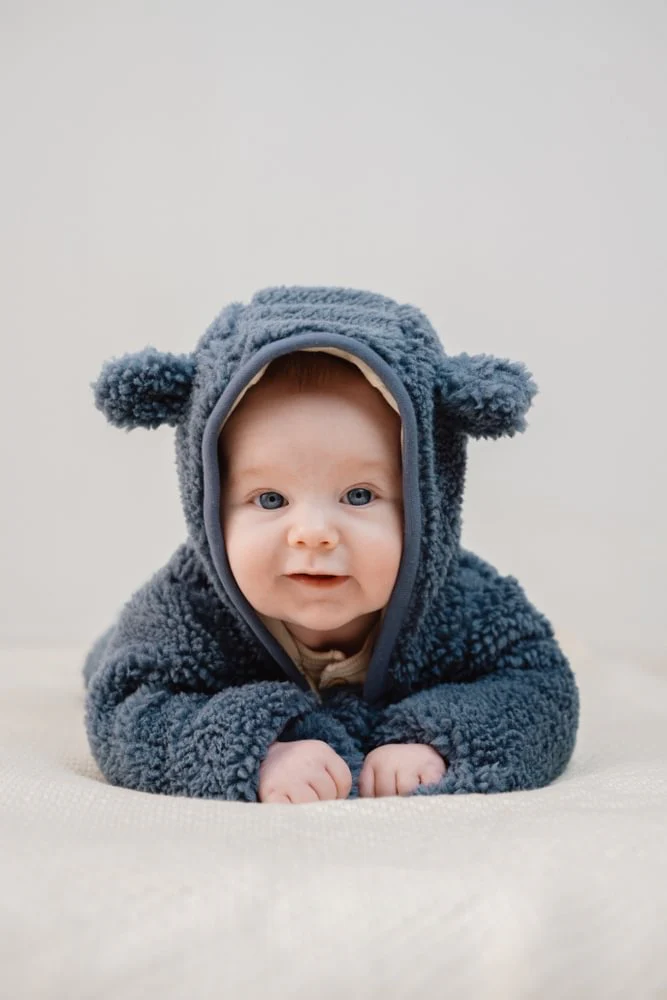 Little Dutch Babyjasje Teddy Stone Blue - Image 6
