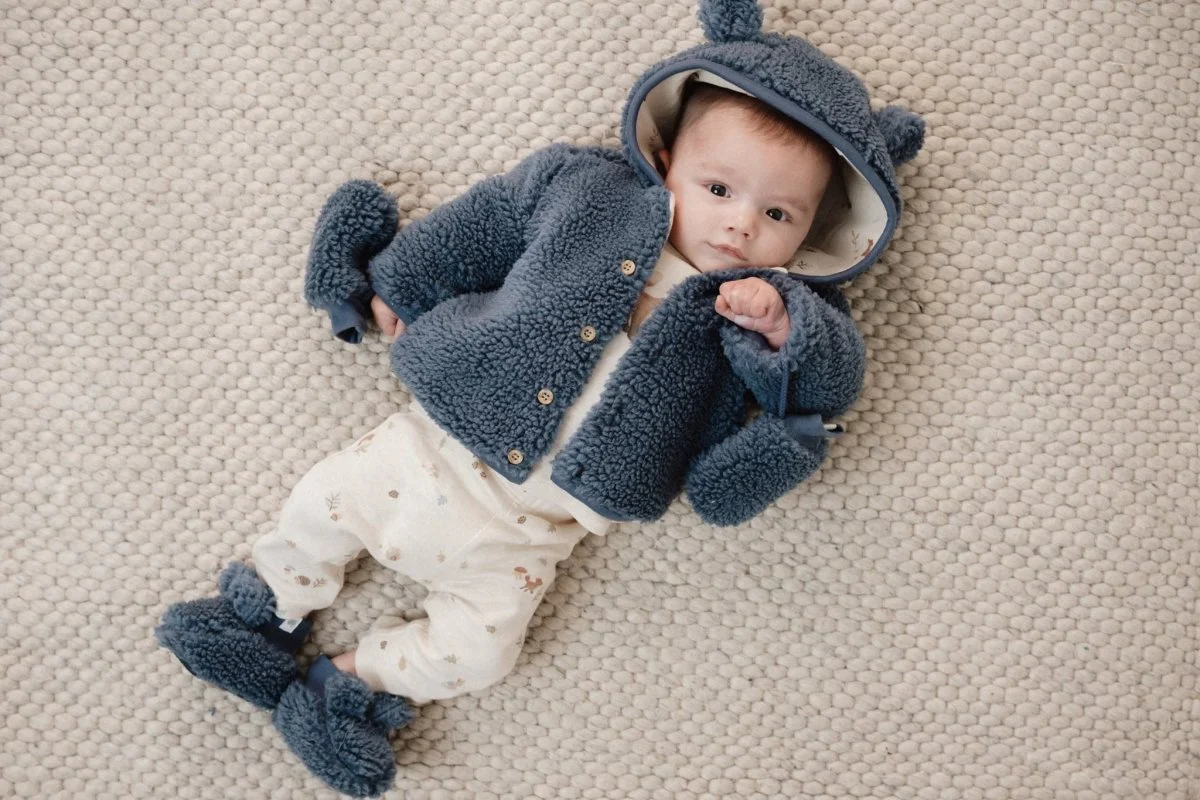 Little Dutch Babyslofjes Teddy Stone Blue - Image 4