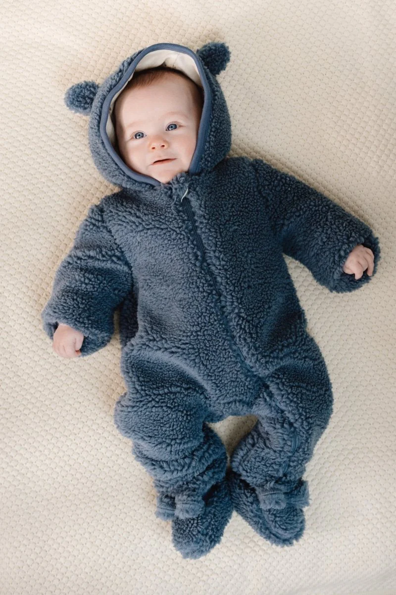 Little Dutch Babyslofjes Teddy Stone Blue - Image 5