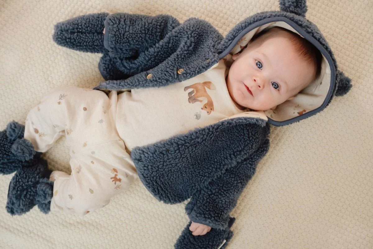 Little Dutch Babyslofjes Teddy Stone Blue - Image 6