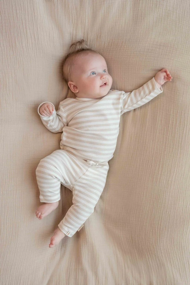 Little Dutch Broekje Stripe Sand/White Biologisch katoen - Image 5
