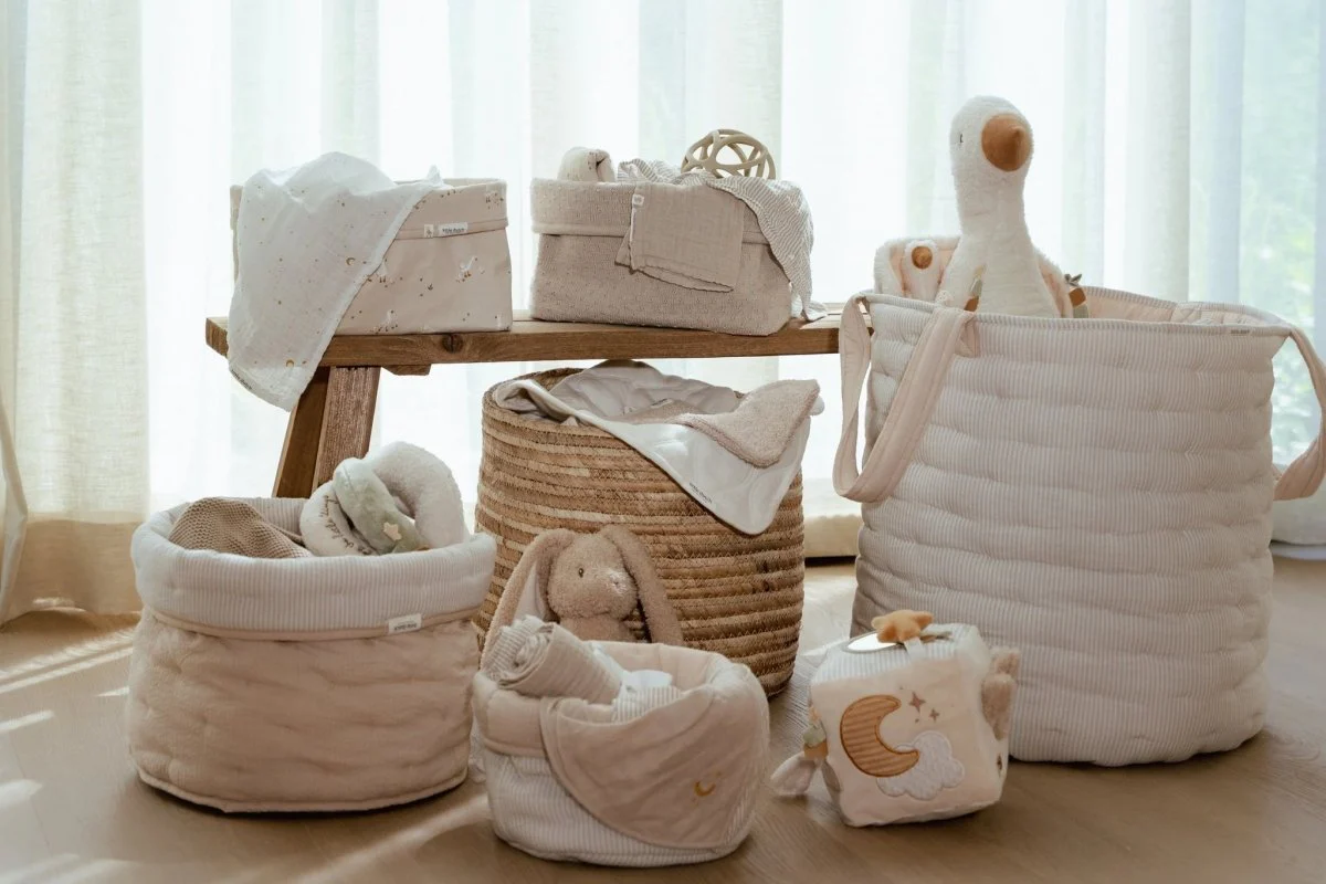 Little Dutch Opbergmand Pure Soft Beige Stripe Groot - Image 3