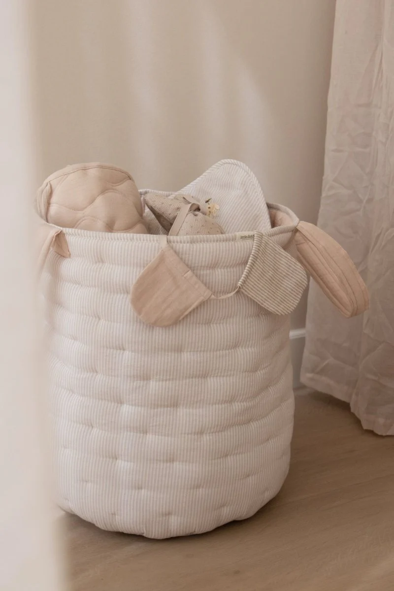 Little Dutch Opbergmand Pure Soft Beige Stripe Groot - Image 9