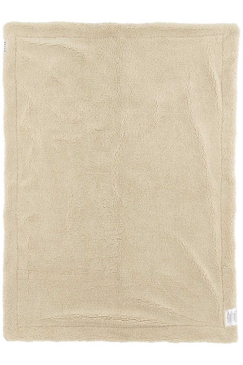 Meyco Baby Wafel Teddy Ledikant Deken Sand 100x150cm - Image 3