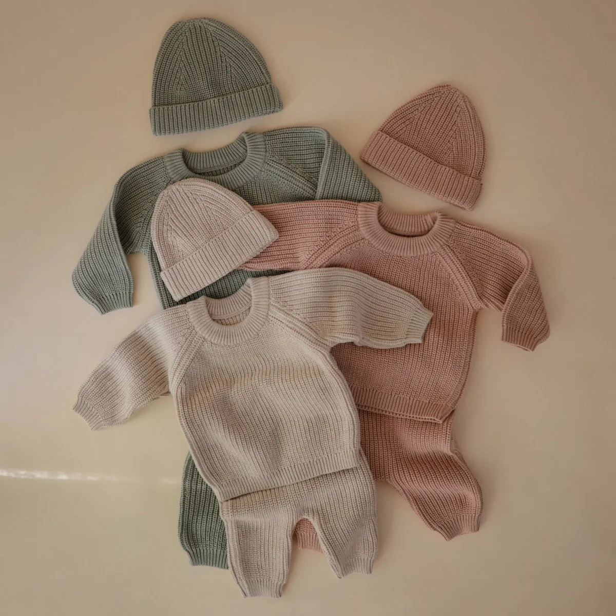 Mushie Babymutsje Chunky Knit Light Mint - Image 7