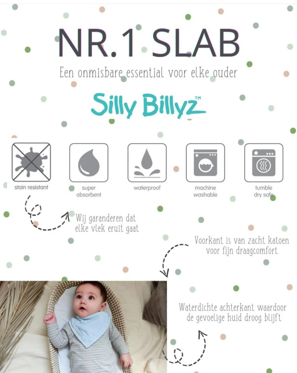 Silly Billyz Slabbetje Small Lange Mouwen Taupe - Image 4
