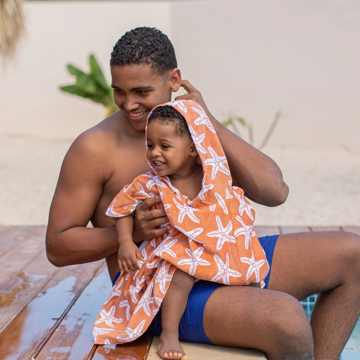 Swim Essentials Badcape Baby Luxe Beach Sea Stars - Image 4