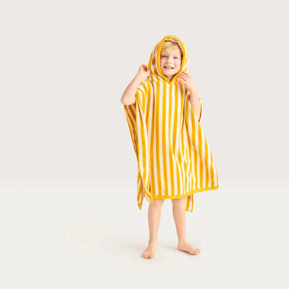 Swim Essentials Badcape Baby Luxe Beach Yellow Stiped - Image 3