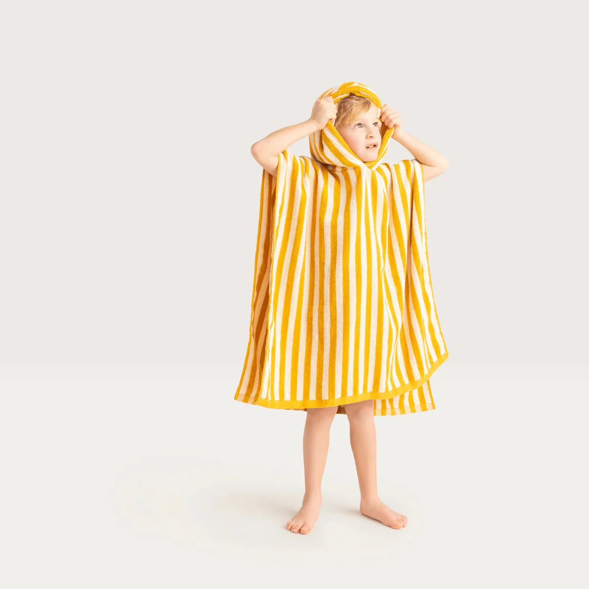 Swim Essentials Badcape Baby Luxe Beach Yellow Stiped - Image 4