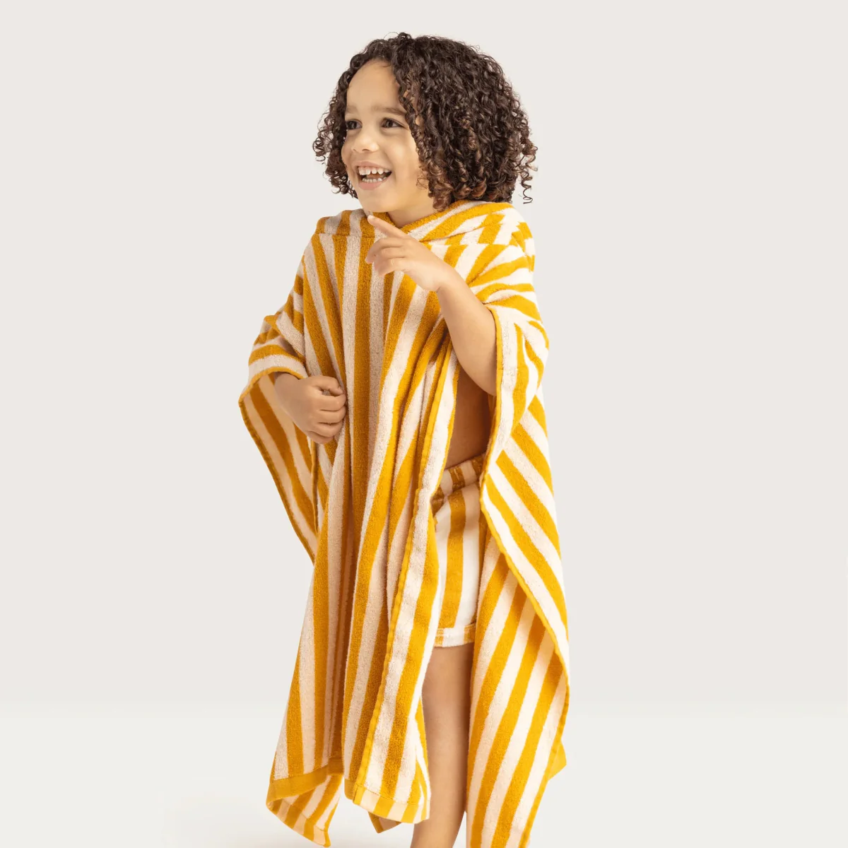 Swim Essentials Badcape Baby Luxe Beach Yellow Stiped - Image 6