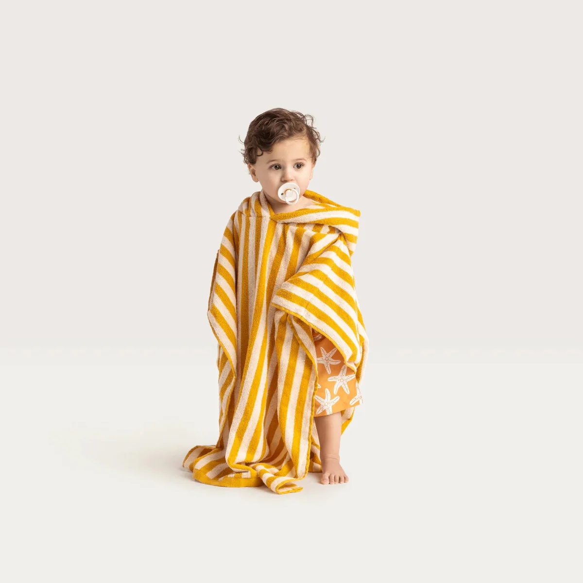 Swim Essentials Badcape Baby Luxe Beach Yellow Stiped - Image 7